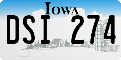 IA license plate DSI274
