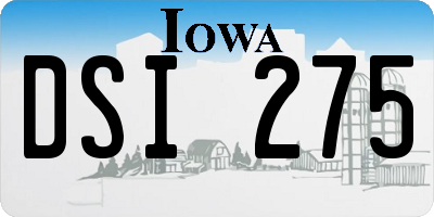 IA license plate DSI275