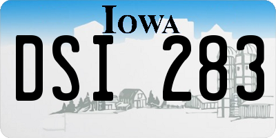 IA license plate DSI283