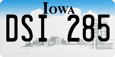 IA license plate DSI285