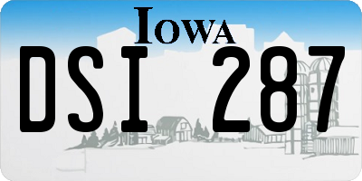 IA license plate DSI287