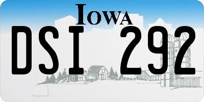 IA license plate DSI292