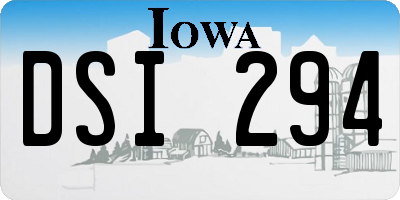 IA license plate DSI294