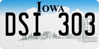 IA license plate DSI303