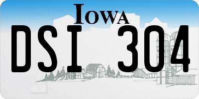 IA license plate DSI304