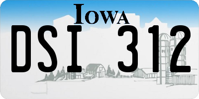 IA license plate DSI312