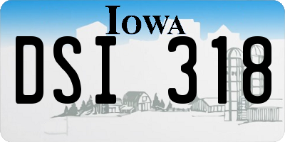 IA license plate DSI318