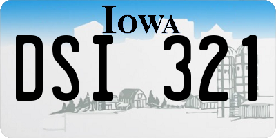 IA license plate DSI321
