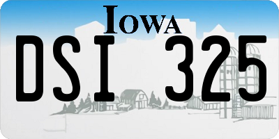 IA license plate DSI325