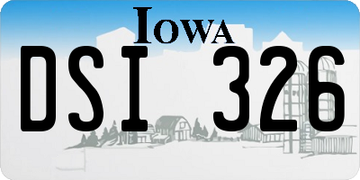 IA license plate DSI326