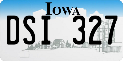 IA license plate DSI327