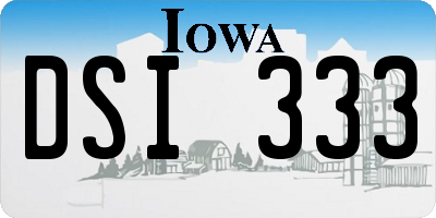 IA license plate DSI333