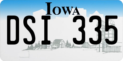 IA license plate DSI335