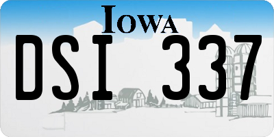 IA license plate DSI337