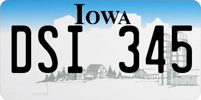 IA license plate DSI345
