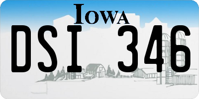 IA license plate DSI346