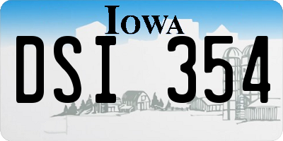 IA license plate DSI354