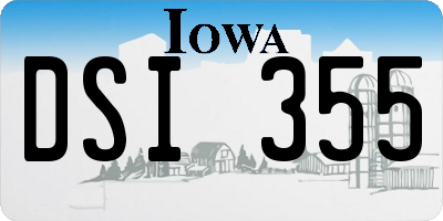 IA license plate DSI355