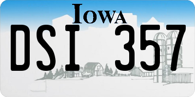 IA license plate DSI357