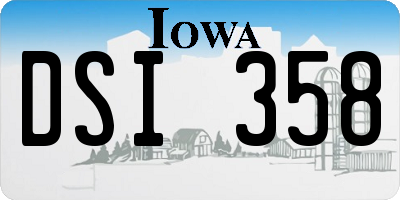 IA license plate DSI358