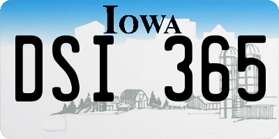IA license plate DSI365