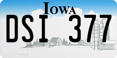IA license plate DSI377