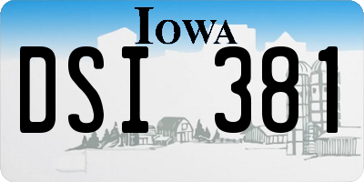 IA license plate DSI381