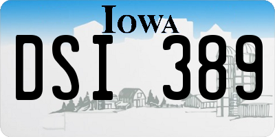 IA license plate DSI389