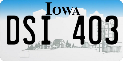 IA license plate DSI403