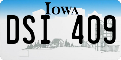 IA license plate DSI409
