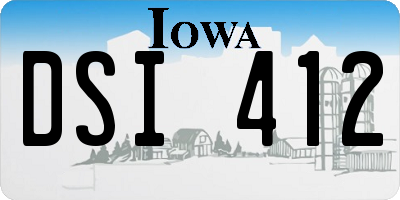 IA license plate DSI412