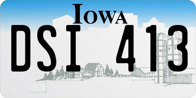 IA license plate DSI413