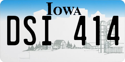 IA license plate DSI414