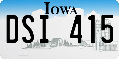 IA license plate DSI415
