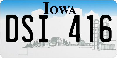 IA license plate DSI416