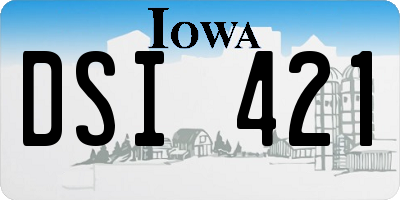 IA license plate DSI421
