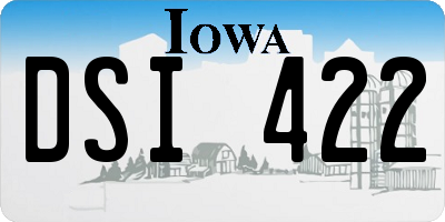 IA license plate DSI422