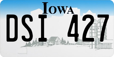 IA license plate DSI427