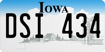 IA license plate DSI434