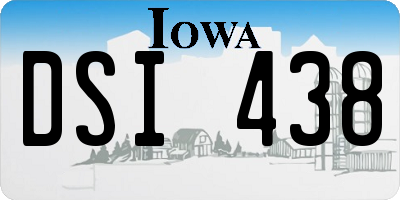 IA license plate DSI438