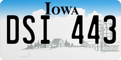 IA license plate DSI443