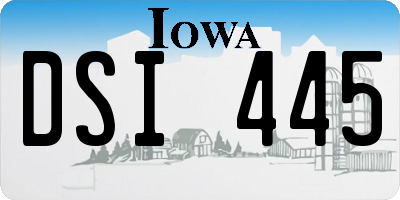 IA license plate DSI445