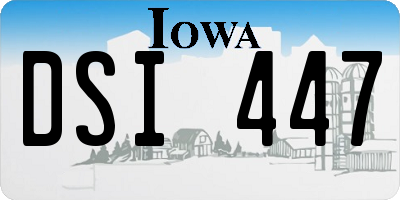 IA license plate DSI447