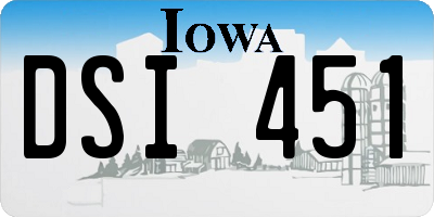 IA license plate DSI451