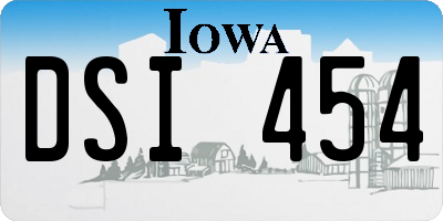 IA license plate DSI454