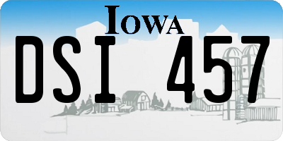 IA license plate DSI457