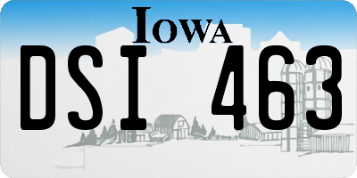 IA license plate DSI463