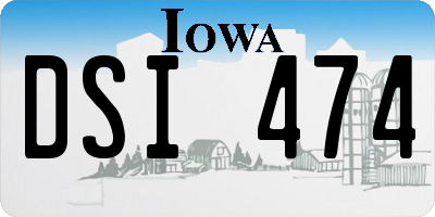 IA license plate DSI474