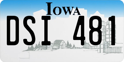 IA license plate DSI481
