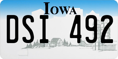IA license plate DSI492